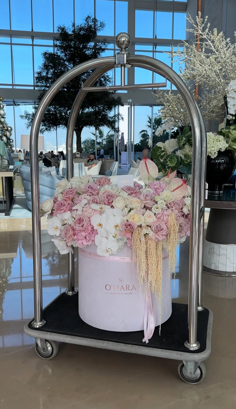 Hydrangeas, roses, phalenopsis, anthuriums